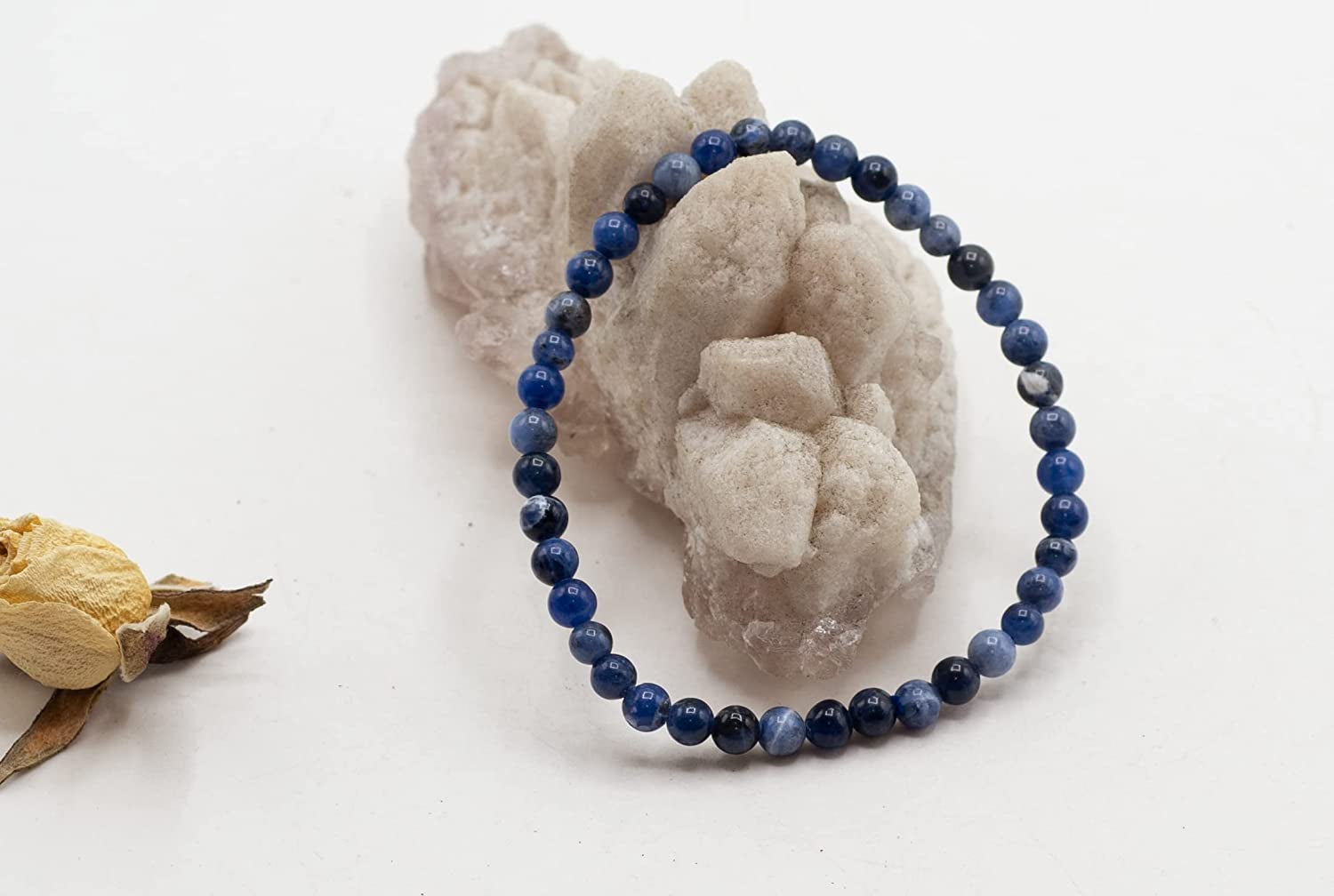 LTC Designs Glossy 4Mm round Sodalite Stretch Bracelet (In Various Lengths: 6.5, 7, 7.5, 8 Inches) Apparel & Accessories > Jewelry > Bracelets Lita Trading Corp.   