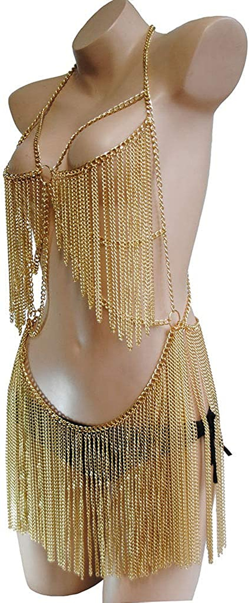 Women'S Metal Body Chain Set Indian Belly Chain Bohemian Jewelry Bikini Halloween Costume Party (Gold) Apparel & Accessories > Jewelry > Body Jewelry Yixin   