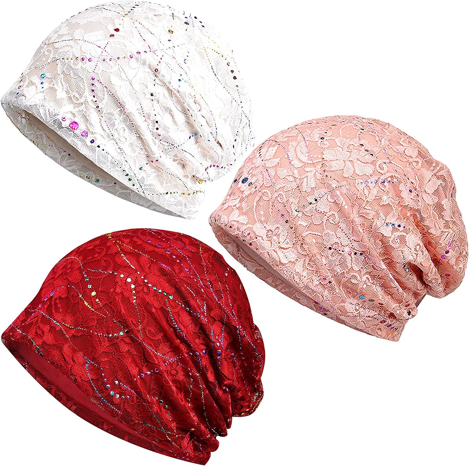 Kayier Women'S Baggy Casual Chemo Beanie Cap Apparel & Accessories > Clothing Accessories > Headwear Kayier 3 Pack-t  