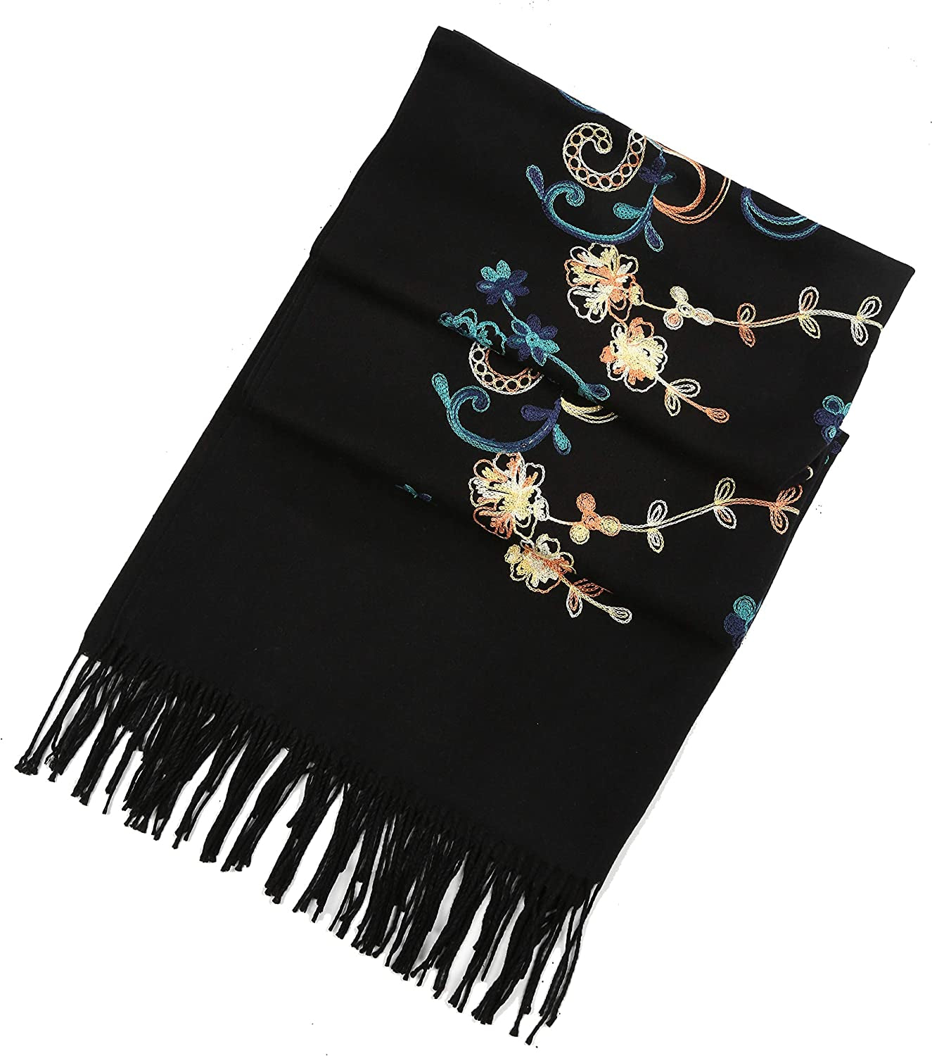 Sakkas Ginata Women'S Large Casual Super Soft Embroidery Scarf Shawl Wrap Stole Apparel & Accessories > Clothing Accessories > Scarves & Shawls Sakkas   