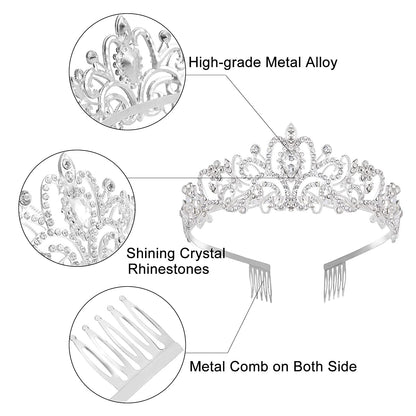 Birthday Girl Sash and Tiara for Women - LETSCARE Birthday Sash & Rhinestone Crown with Comb, Gift Kit for Birthday Decorations & Party Favors(Sliver) Apparel & Accessories > Clothing Accessories > Sashes LetsCare   