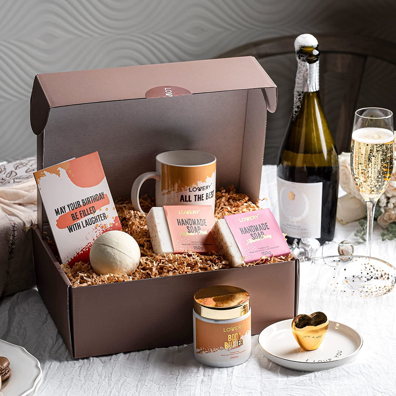 Birthday Gift for Women, Personalized Gifts for Her, Funny Thank You Gift, Inspirational Gifts for Female Wife Mom Sister Coworker Mother Best Friend Girlfriend, Unique Happy Birthday, Spa Gift Set Health & Beauty > Personal Care > Cosmetics > Bath & Body LOVERY   