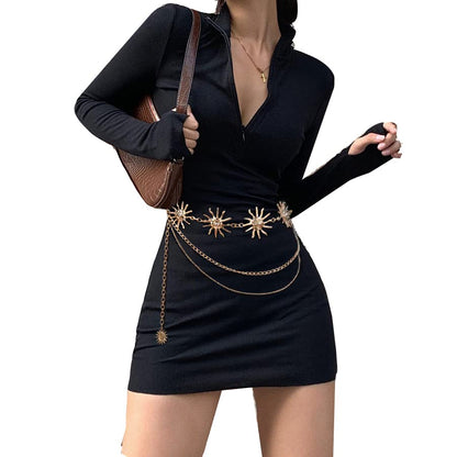 Women Bohemia Multilayer Metal Waist Chain Belt Fashion Sun Belly Waist Chain Body Jewelry (Gold) Apparel & Accessories > Jewelry > Body Jewelry Eyraevor   