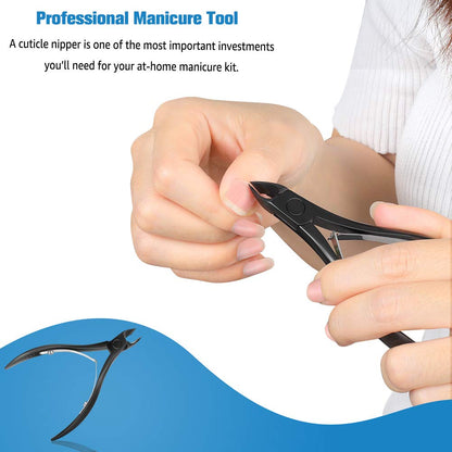 FERYES Cuticle Cutters 1/2 Jaw - Professional Stainless Steel Cuticle Clippers Nail Cuticle Remover Tool, Nail Dead Skin Clipper - BLACK Health & Beauty > Personal Care > Cosmetics > Cosmetic Tools > Nail Tools FERYES   