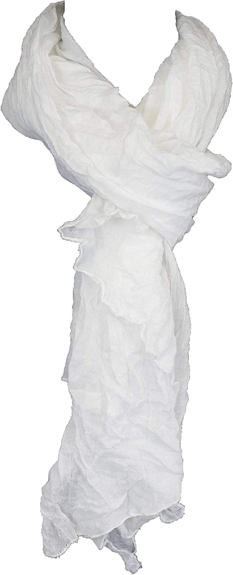 Cotton Solid Color Wrinkle Linen Scarf, Fashion Scarf, Multi Color, Beach Scarf Apparel & Accessories > Clothing Accessories > Scarves & Shawls Aleena White One Size 