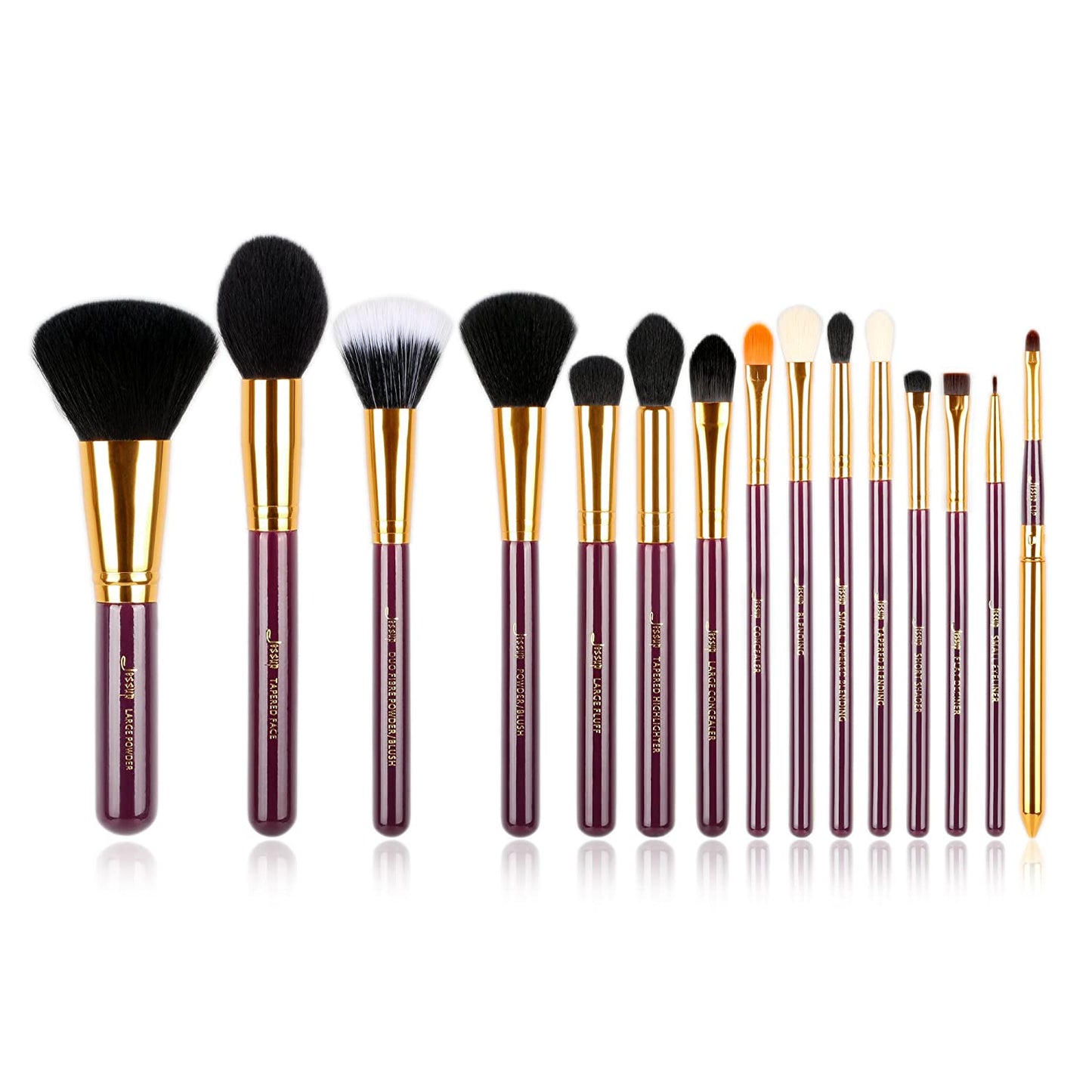 Jessup Pro Makeup Brushes 15 Pcs Makeup Brush Set Beauty Cosmetics Make up Powder Foundation Eyeshadow Eyeliner Blending Lip Brush Tools (Black /Silver) T092 Health & Beauty > Personal Care > Cosmetics > Cosmetic Tools > Makeup Tools Jessup Rose Gold/Purple  