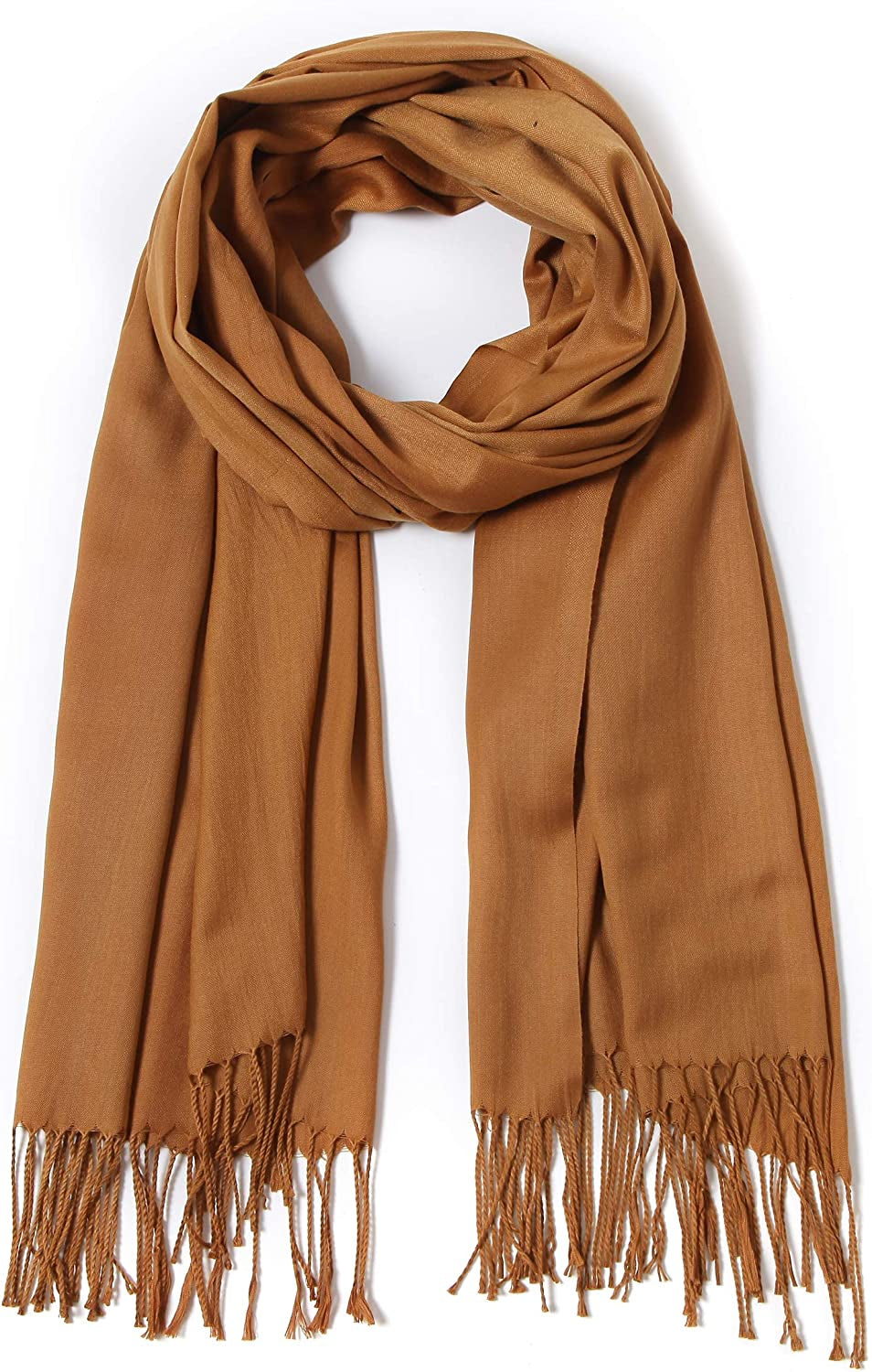 Pashmina Shawls and Wraps Large Scarfs for Women Wedding Party Bridal Long Fashion Solid Shawl Wrap with Fringes Apparel & Accessories > Clothing Accessories > Scarves & Shawls Cindy & Wendy Ginger  