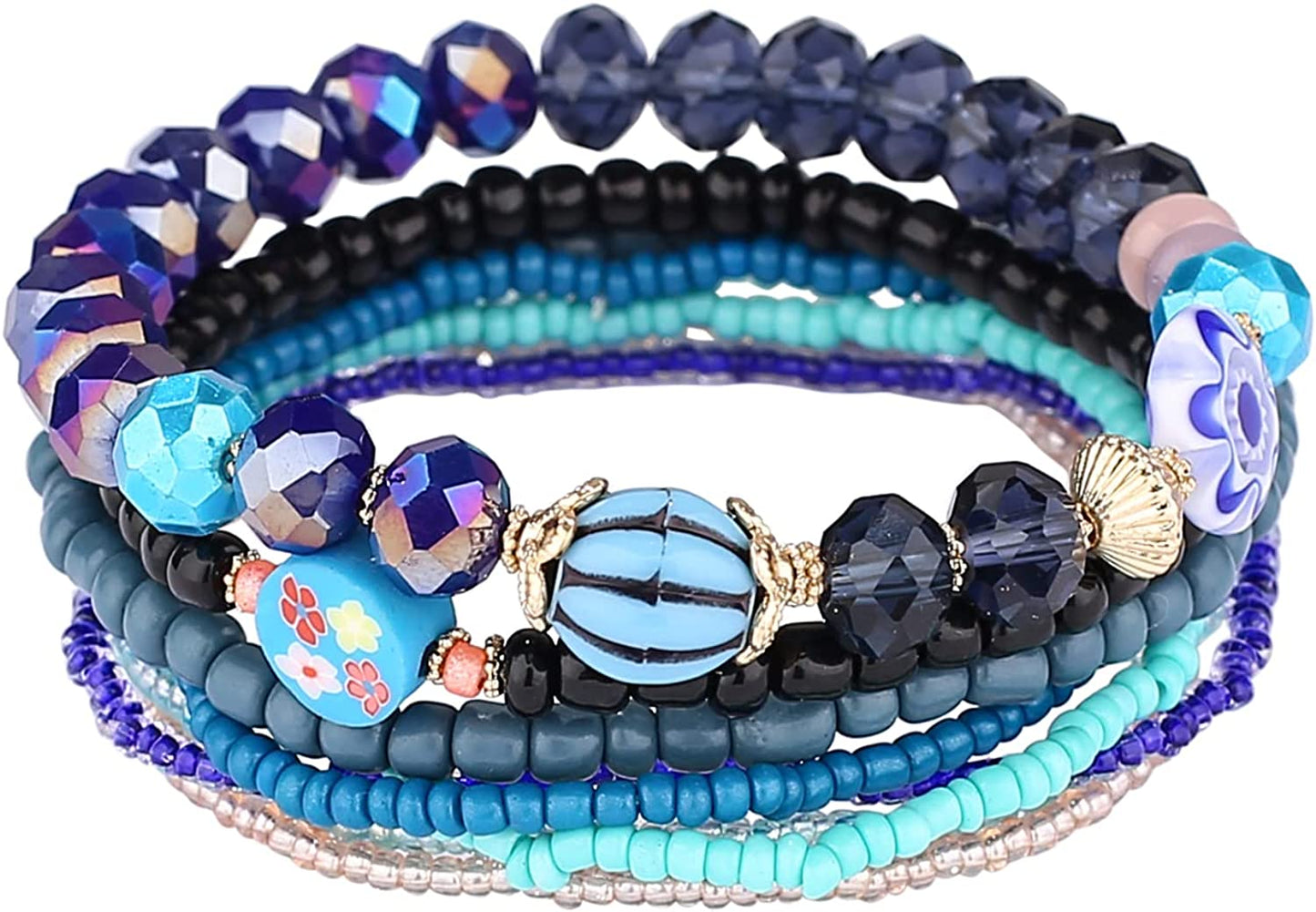 Iyours 6 Sets Bohemian Multilayer Tassels Bracelet Handmade Wrap Bracelets Bangle Jewelry Bracelets for Women Apparel & Accessories > Jewelry > Bracelets iYours   
