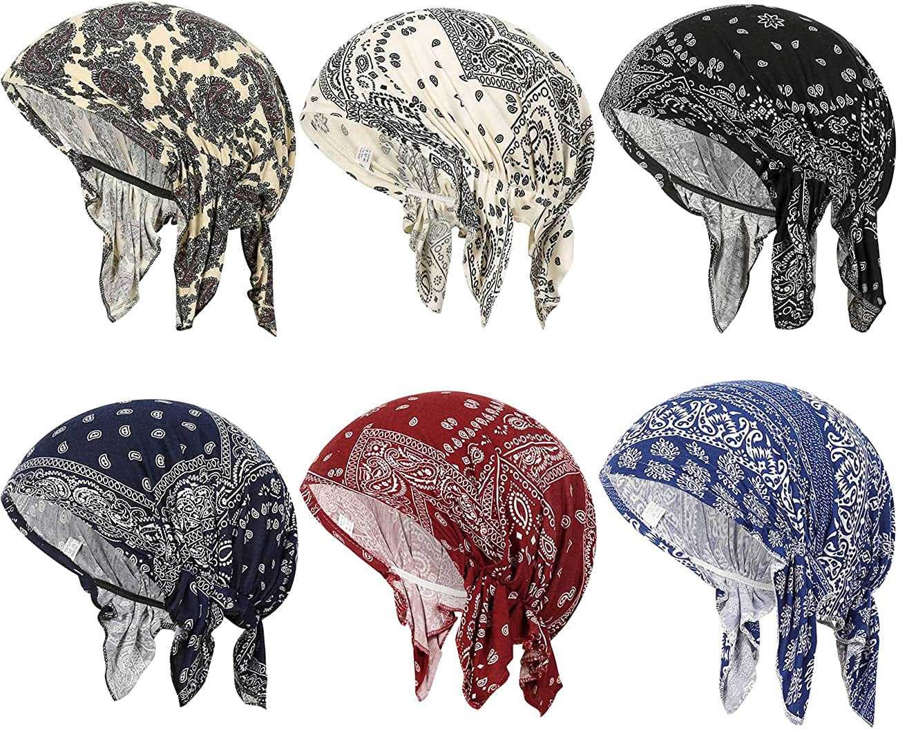 Summer Chemo Scarf Lightweight Silky Beanie Ruffle Cap Cancer Headwear for Womens Apparel & Accessories > Clothing Accessories > Headwear DancMolly Style E  
