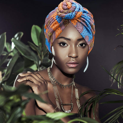 SATINIOR 6 Pieces Women African Turban Flower Knot Pre-Tied Bonnet Beanie Cap Headwrap Apparel & Accessories > Clothing Accessories > Bandanas & Headties SATINIOR   