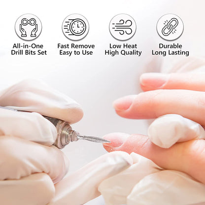 Melodysusie 10Pcs Nail Drill Bits Set, 3/32 Inch Diamond Cuticle Nail Bits Kit for Nail Drill E-File, Manicure Pedicure Remover Tools for Acrylic Gel Nails, Salon Home Nail Care Supplies, Silver Health & Beauty > Personal Care > Cosmetics > Cosmetic Tools > Nail Tools MelodySusie   