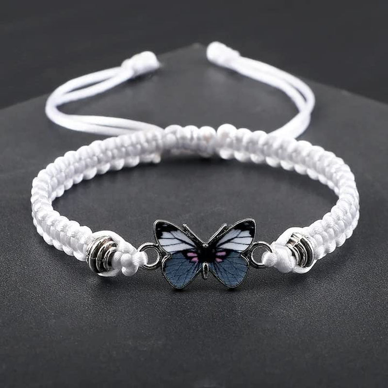 Butterfly Charm Bracelet, Adjustable Hand Woven Bracelets, Cute Butterfly Charm Bracelets, Bracelet Suitable for Family Butterfly Jewelry (Silver) Apparel & Accessories > Jewelry > Bracelets KKLM   