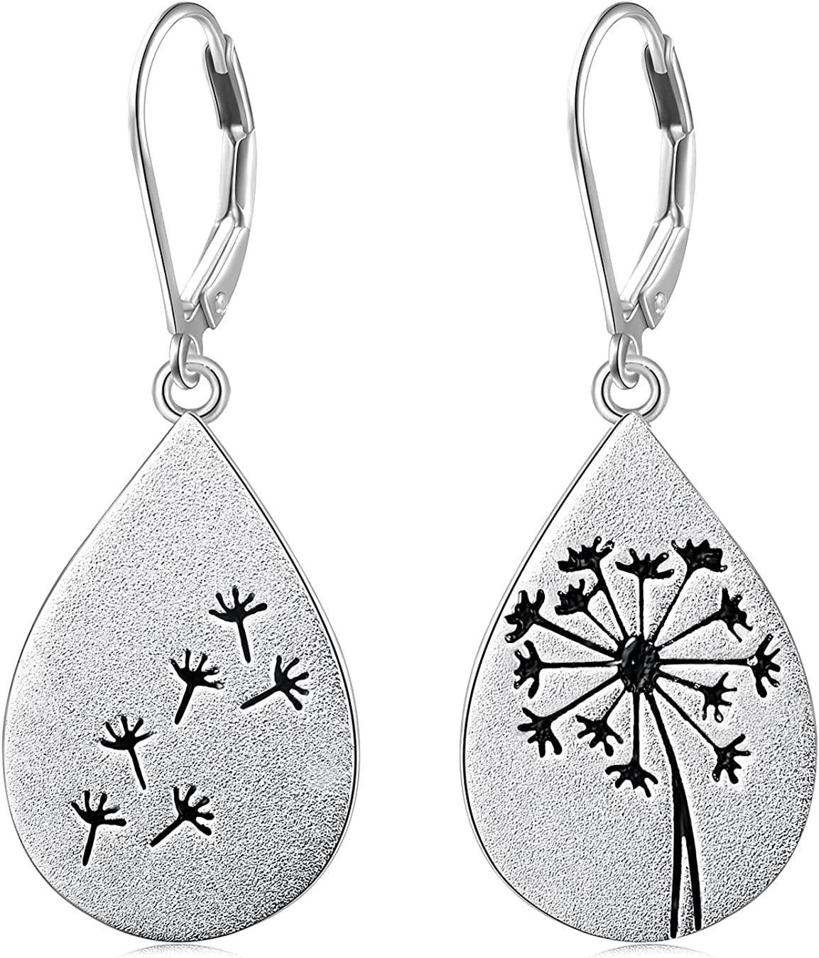 Dandelion Earrings Drop Earrings/Adjustable Ring 925 Sterling Silver Dangle Earrings for Women Apparel & Accessories > Jewelry > Anklets Yearace Dangle dandelion earrings  