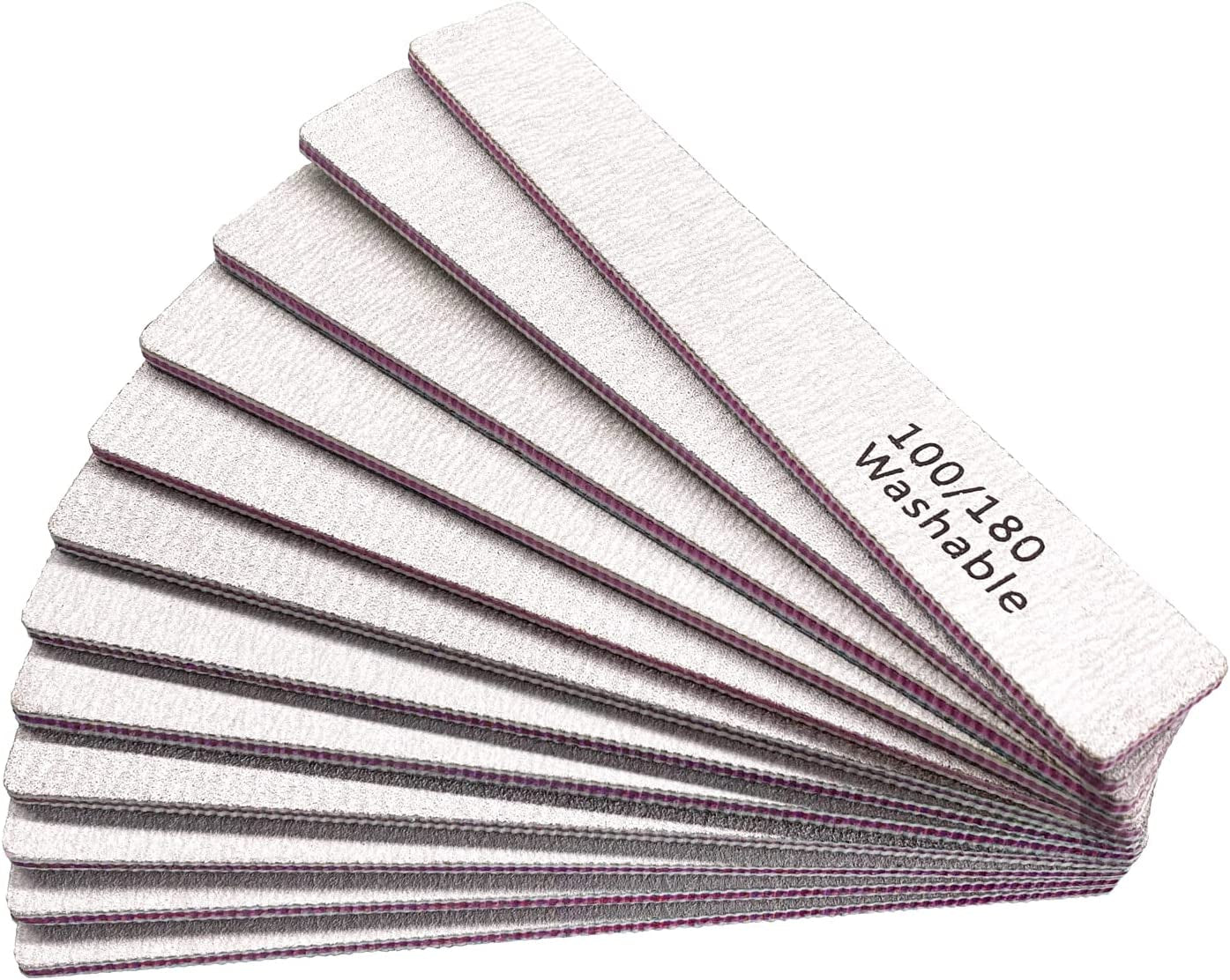 Nail File 12 PCS Professional Reusable 100/180 Grit Double Sides Washable Nail File Manicure Tools for Poly Nail Extension Gel and Acrylic Nails Tools Suit for Home Salon Health & Beauty > Personal Care > Cosmetics > Cosmetic Tools > Nail Tools HeeYaa   
