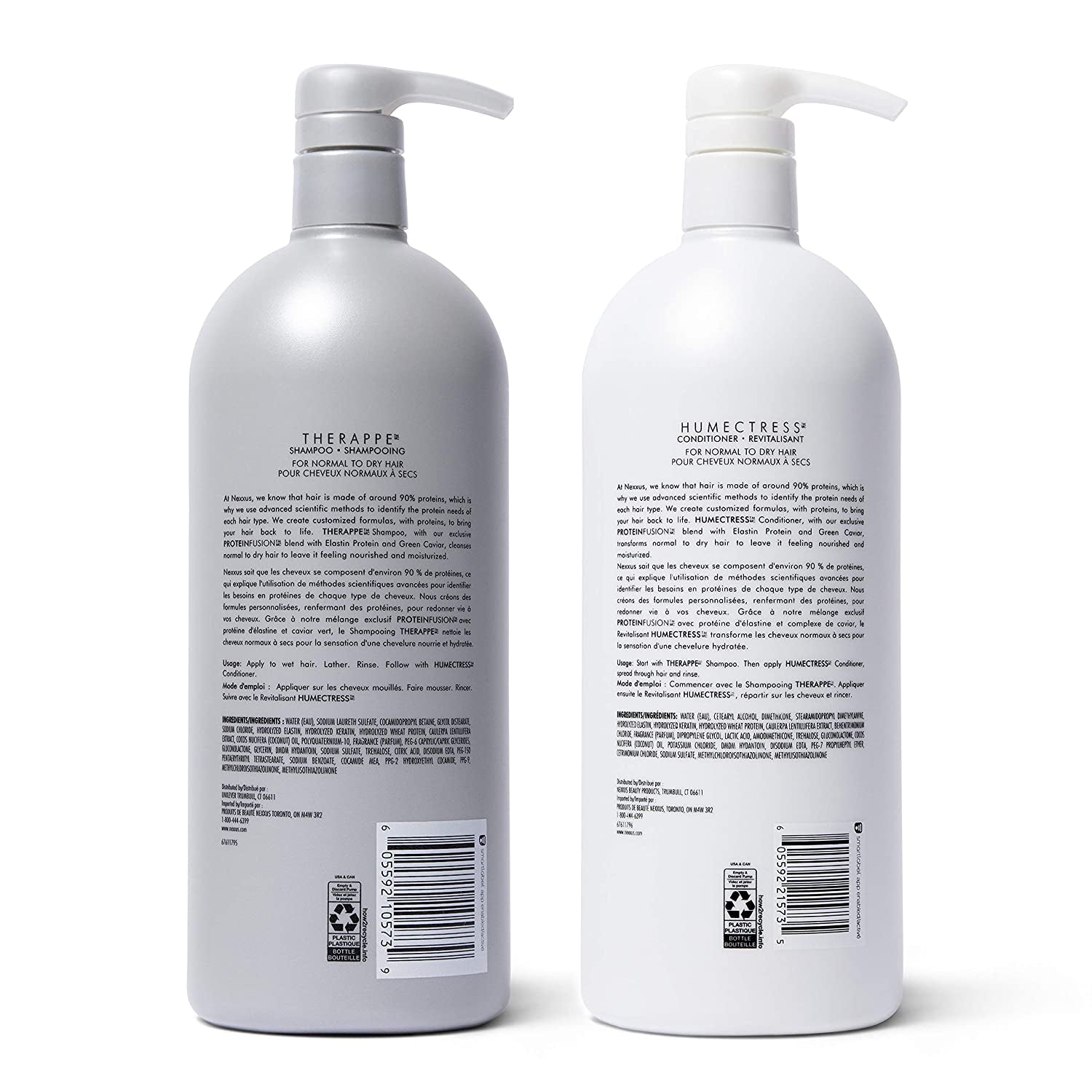 Nexxus Shampoo and Conditioner for Dry Hair Therappe Humectress Silicone-Free, Moisturizing Caviar Complex and Elastin Protein 33.8 Oz 2 Count Health & Beauty > Personal Care > Hair Care Nexxus   