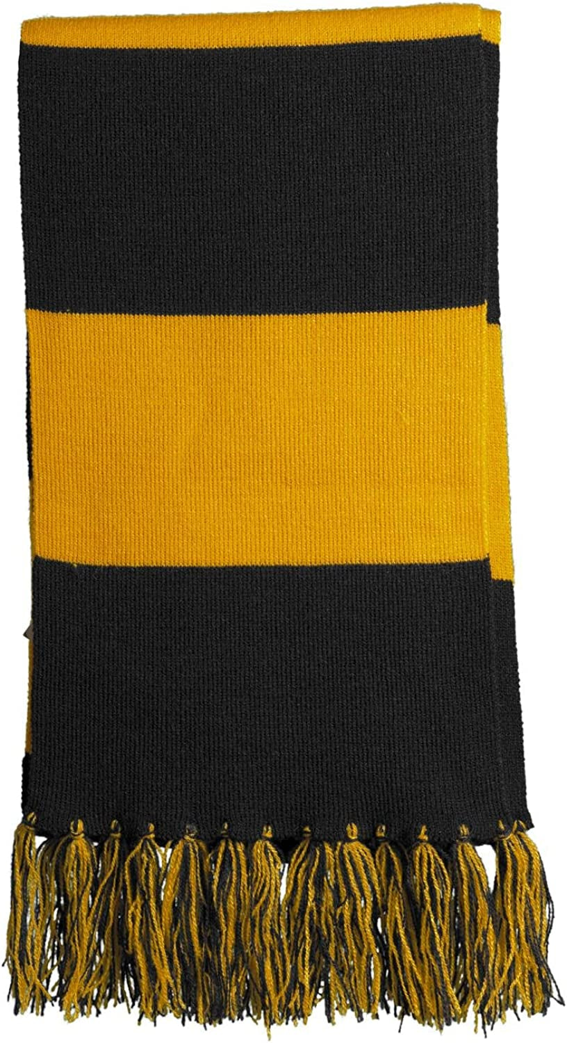 Sport-Tek Favorite Team Spectator Fringed Scarf Apparel & Accessories > Clothing Accessories > Scarves & Shawls Sport Tek Black/ Gold One Size 