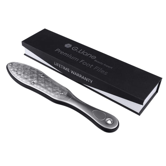 Foot File Callus Remover - G.Liane Professional Portable Foot Care Tool Stainless Steel Colossal Pedicure Foot Rasp Callus Removal Double Sided Pedicure Rasp File for Extra Smooth (Black) Health & Beauty > Personal Care > Foot Care G.Liane Black  