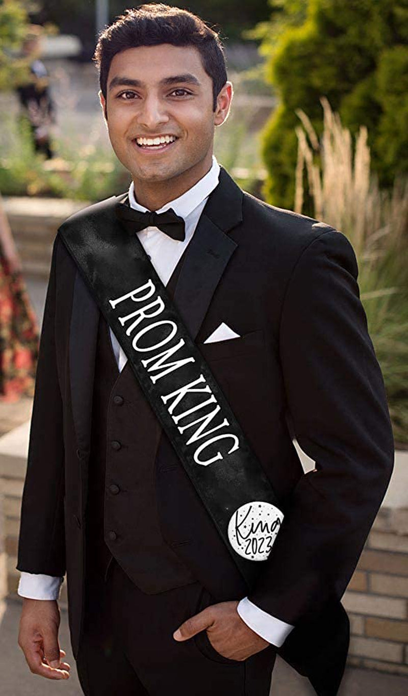 Prom Royalty Set - Rhinestone Tiara, Crown, Sashes, Buttons Apparel & Accessories > Clothing Accessories > Sashes Anderson's   