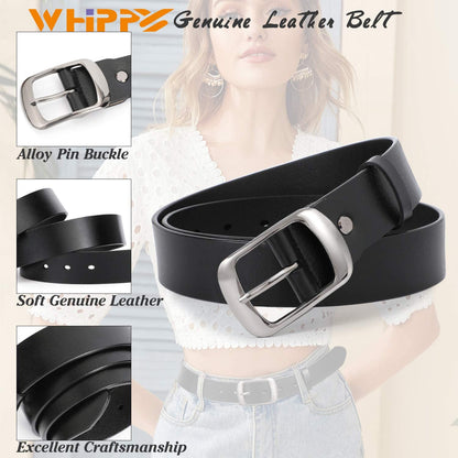 Women Leather Belts for Jeans Pants Fashion Dress Belt for Women with Solid Pin Buckle by WHIPPY Apparel & Accessories > Clothing Accessories > Belts WHIPPY   
