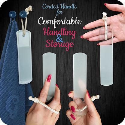 Genuine Czech Glass Foot File - Gentle Callus Remover, Pedicure & Spa Rough Skin Scrubber, Professional Toenail and Heels Care, Etched Different Grit Surface, EU Quality by Gladzy - Large Size Health & Beauty > Personal Care > Foot Care Gladzy   