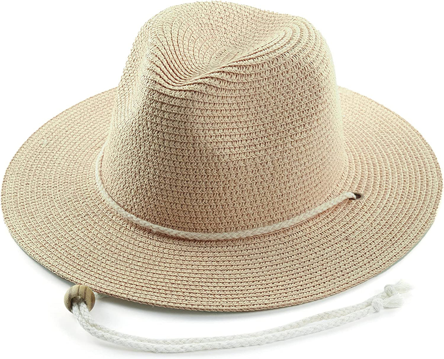 Koreshion Women Straw Panama Hat Summer Wide Brim Fedora Cap Beach Sun Hats UPF50+ Apparel & Accessories > Clothing Accessories > Hats Koreshion   