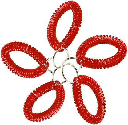 Lucky Line 2” Diameter Spiral Wrist Coil with Steel Key Ring, Flexible Wrist Band Key Chain Bracelet, Stretches to 12”, Purple 1 PK (410651) Apparel & Accessories > Jewelry > Bracelets Lucky Line Red Pack of 5 