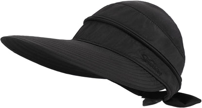 Simplicity Hats for Women UPF 50+ UV Sun Protective Convertible Beach Visor Hat Apparel & Accessories > Clothing Accessories > Hats Simplicity Black One Size 