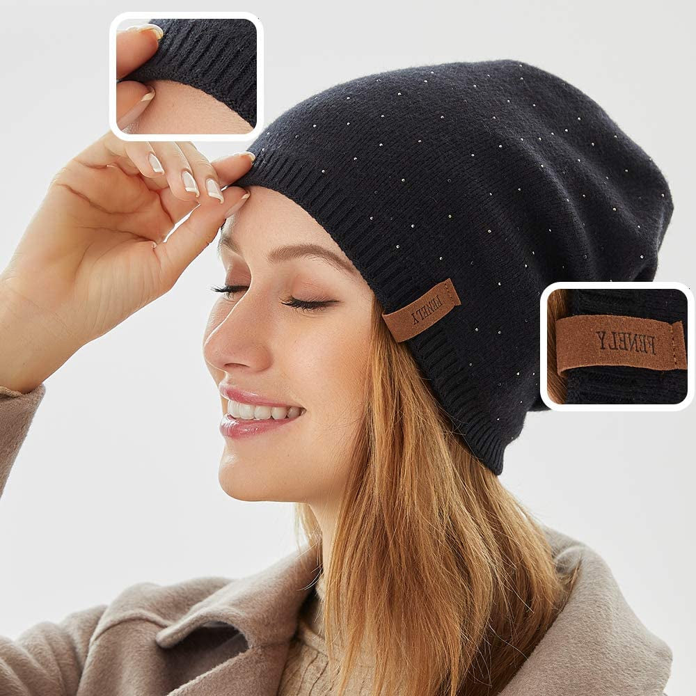 Women Winter Beanie Knitted Hats Warm Soft Slouchy Cashmere Headwear Cap for Womens Lady Mother Apparel & Accessories > Clothing Accessories > Headwear FENELY   