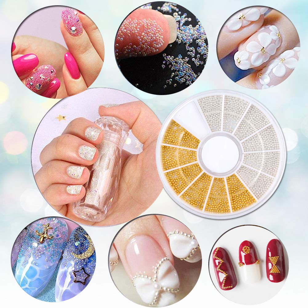 Nail Art Rhinestones - 120 Pcs Multi Shapes Crystal 1728 Pcs Rhinestones for Nails Pixie Beads Nail Metal Charms Nail Paper Forms with Nail Rhinestone Picker Dotting Tool Health & Beauty > Personal Care > Cosmetics > Cosmetic Tools > Nail Tools Kefee Kol   