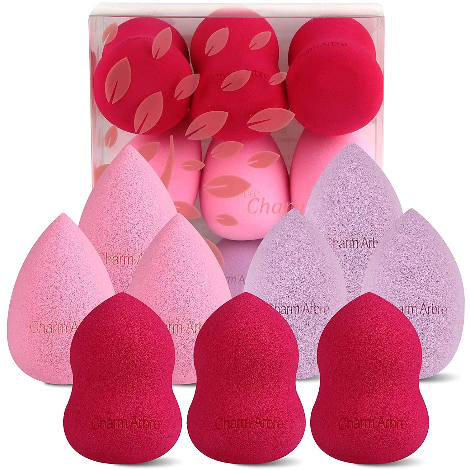 Charm Arbre Makeup Blender Sponge Set,Cosmetics Tool,Multi-Functional Beauty Blender for Powder, Liquid and Cream, Blending Applicators for Foundations,Light Red and Beige 4Pcs Set. Health & Beauty > Personal Care > Cosmetics > Cosmetic Tools > Makeup Tools Charm Arbre Red,Pink,Purple  