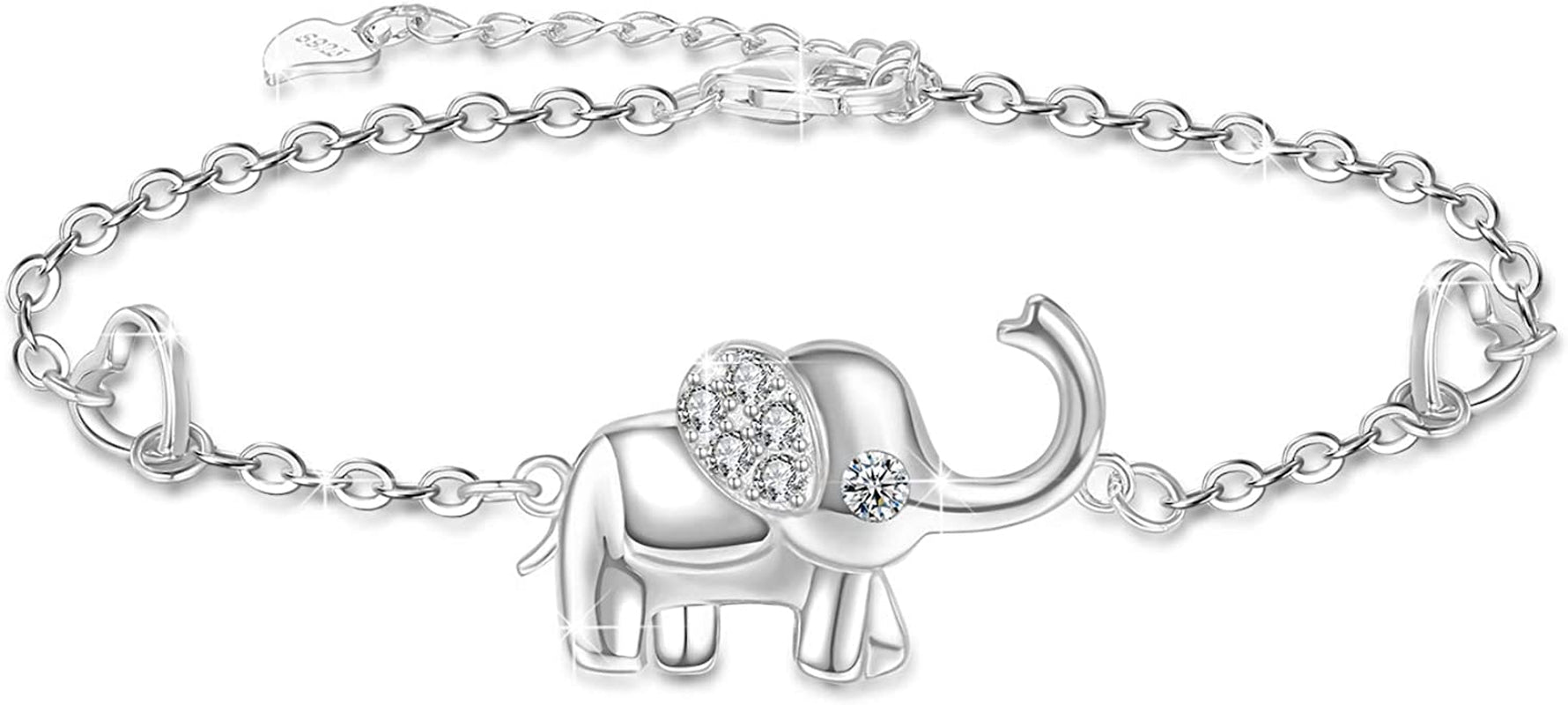 Onesight Elephant Bracelet/Anklets/Necklace/Earring for Women 925 Sterling Silver Elephants Bracelets Jewelry Apparel & Accessories > Jewelry > Anklets OneSight Bracelet  
