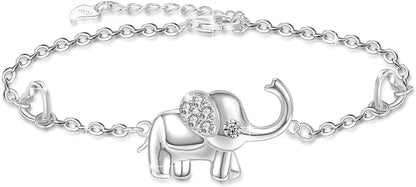 Onesight Elephant Bracelet/Anklets/Necklace/Earring for Women 925 Sterling Silver Elephants Bracelets Jewelry Apparel & Accessories > Jewelry > Anklets OneSight Bracelet  