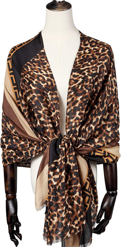 Nabegum Leopard Print Scarf for Women Cheetah Animal Lightweight Fall Blanket Scarves Apparel & Accessories > Clothing Accessories > Scarves & Shawls Nabegum   