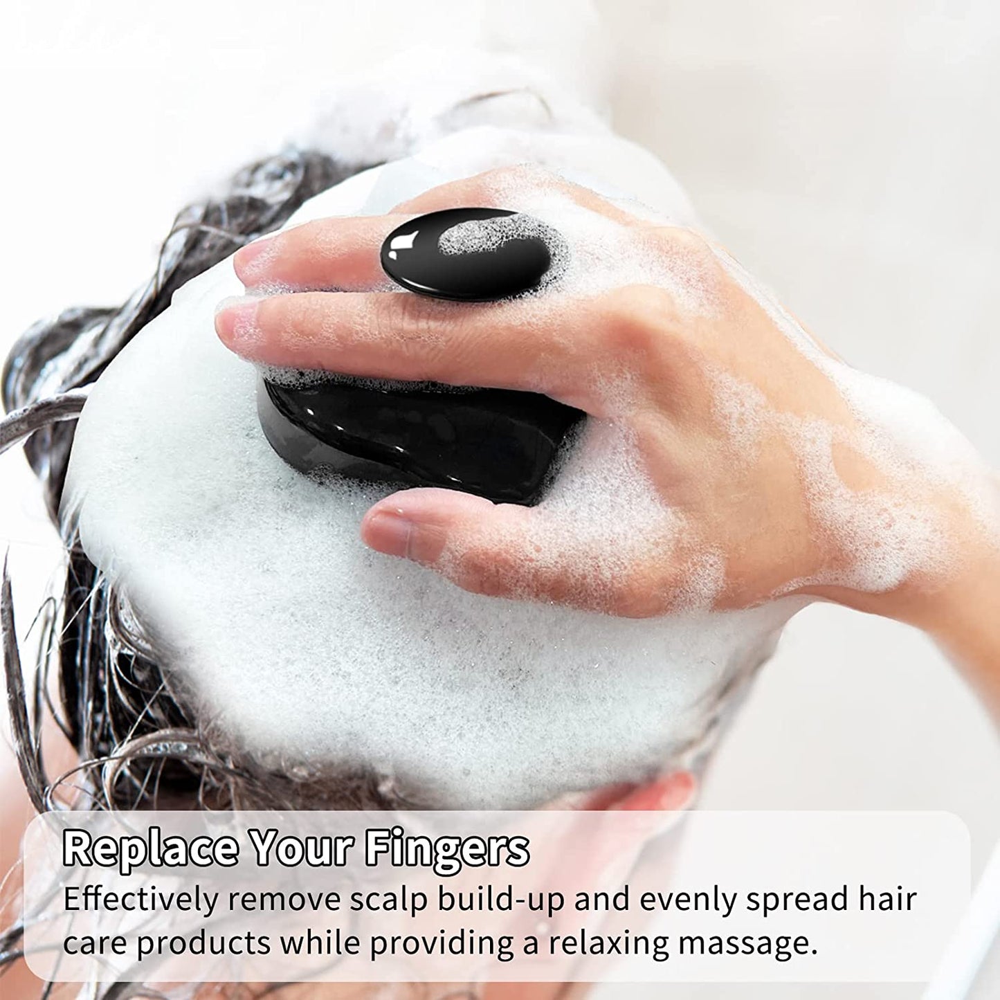 FREATECH Scalp Massager Shampoo Brush with Soft & Flexible Silicone Bristles for Hair Care and Head Relaxation, Ergonomic Scalp Scrubber/Exfoliator for Dandruff Removal and Hair Growth, Black Health & Beauty > Personal Care > Hair Care FREATECH   