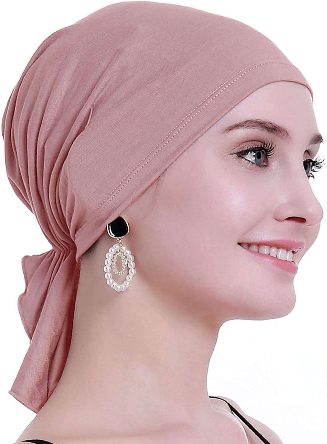 Osvyo Bamboo Chemo Headscarf for Women Hair Loss - Cancer Slip on Headwear Turbans Sealed Packaging Apparel & Accessories > Clothing Accessories > Headwear osvyo Bamboo-light Apricot Blush One Size 