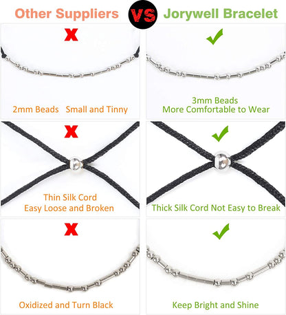 Fuck off Morse Code Bracelets, 3Mm Silver and Gold Beads on Silk Cord Funny Bracelet for Women Girls-Drive Away All Bad Things Apparel & Accessories > Jewelry > Bracelets Jorywell   