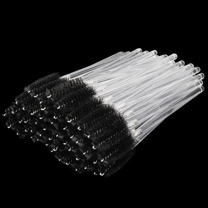 Myaokue-Up 300 Pack Disposable Mascara Wands Crystal Gold Handle Brush Lash Wand Eyelash Extension Tool Bulk Makeup Applicator (Crystal Blue/Deep Green-) Health & Beauty > Personal Care > Cosmetics > Cosmetic Tools > Makeup Tools myaokue-up Clear-Black  