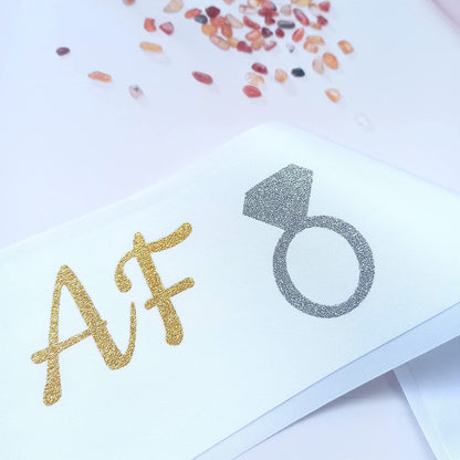 Magnusson'S Garden Engaged AF Sash, I Said Yes Couple Wedding Party, Bridal Shower, Bachelor, Bachelorette, Engagement Party Accessory, Gift for Women, Bride, Groom-To-Be, Future Mr and Mrs, Gold Apparel & Accessories > Clothing Accessories > Sashes Magnusson's Garden   