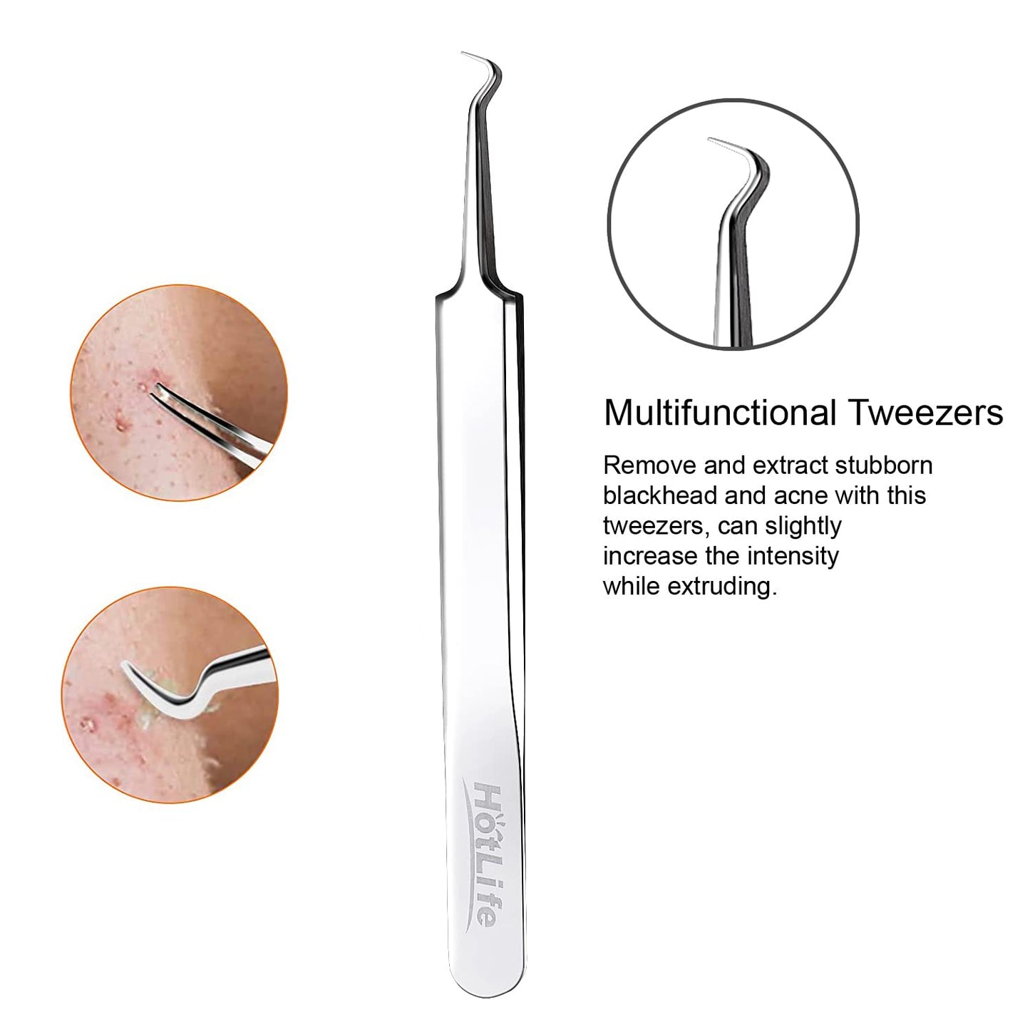Hotlife Blackhead Removal Tool Pimple Extractor Kit, Professional Stainless Steel Titanium Lancet Needle, Curved Tweezer, Comedone Extractor Splinter Cysts Zit Popper Acne Remover, 5 Pack Health & Beauty > Personal Care > Cosmetics > Cosmetic Tools > Skin Care Tools HOTLIFE   