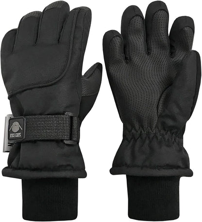 N'Ice Caps Men'S Women'S Waterproof 100 Gram Thinsulate Ski Mittens and Gloves Apparel & Accessories > Clothing Accessories > Gloves & Mittens N'Ice Caps Gloves - Black Men's L/XL 