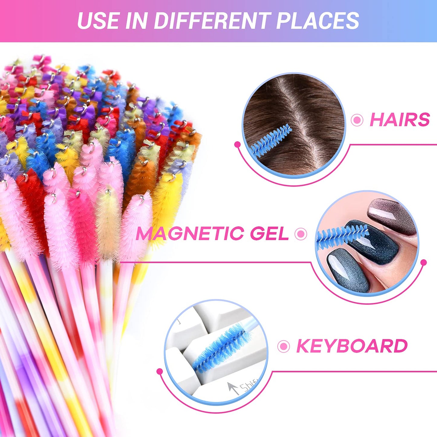 EYESEEK 100Pcs Multicolor Disposable Eyelash Mascara Brushes Makeup Brush Set Eyebrow Wands Applicator Cosmetic for Eye Lash Extensions Makeup Tool Kits (10 Colors Mix) Health & Beauty > Personal Care > Cosmetics > Cosmetic Tools > Makeup Tools EYESEEK   