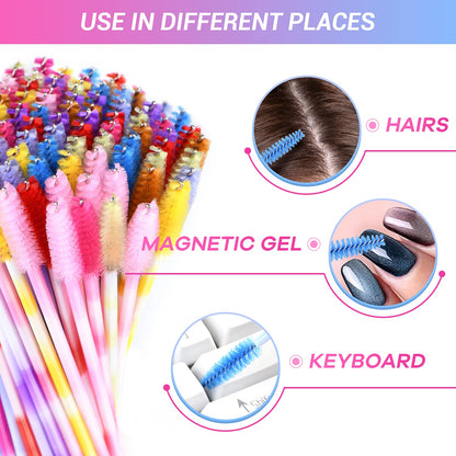 EYESEEK 100Pcs Multicolor Disposable Eyelash Mascara Brushes Makeup Brush Set Eyebrow Wands Applicator Cosmetic for Eye Lash Extensions Makeup Tool Kits (10 Colors Mix) Health & Beauty > Personal Care > Cosmetics > Cosmetic Tools > Makeup Tools EYESEEK   