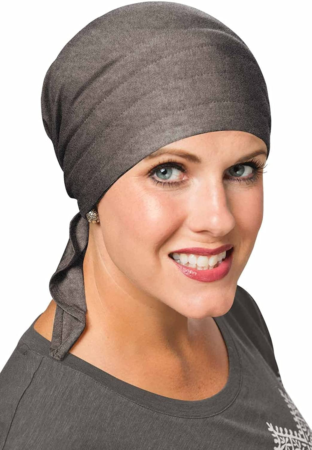Cardani Instant Tie Headscarf - Padded Easy Tie Triangle Scarf in Luxury Viscose from Bamboo Apparel & Accessories > Clothing Accessories > Headwear Cardani Heather Taupe One Size 