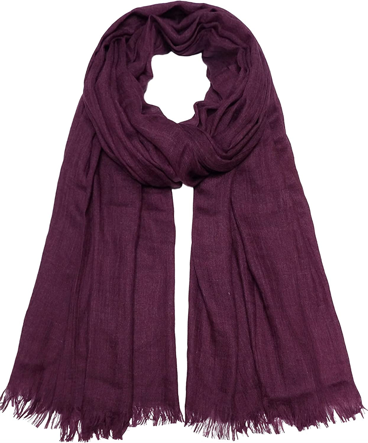 Women Summer Scarfs Lightweight Large Long Gauze Shawl Linen Beach Wrap Plain 75”×43” Apparel & Accessories > Clothing Accessories > Scarves & Shawls Gragengs Dark Purple  