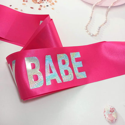 Birthday Babe Sash, Birthday Sash for Girls, Birthday Gifts for Women, Pink and Silver Birthday Party Decorations and Supplies Apparel & Accessories > Clothing Accessories > Sashes Magnusson's Garden   