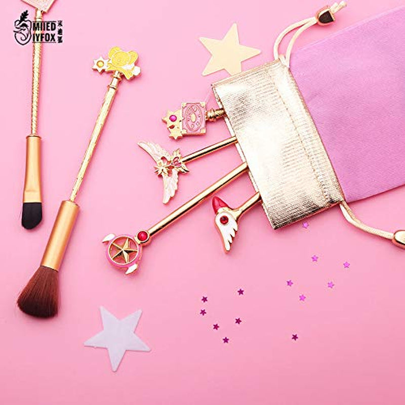 Sailor Moon Makeup Brushes Set - 5Pcs Cosmetic Makeup Brush Set Professional Tool Kit Set Pink Drawstring Bag Included Health & Beauty > Personal Care > Cosmetics > Cosmetic Tools > Makeup Tools rongji jewelry   