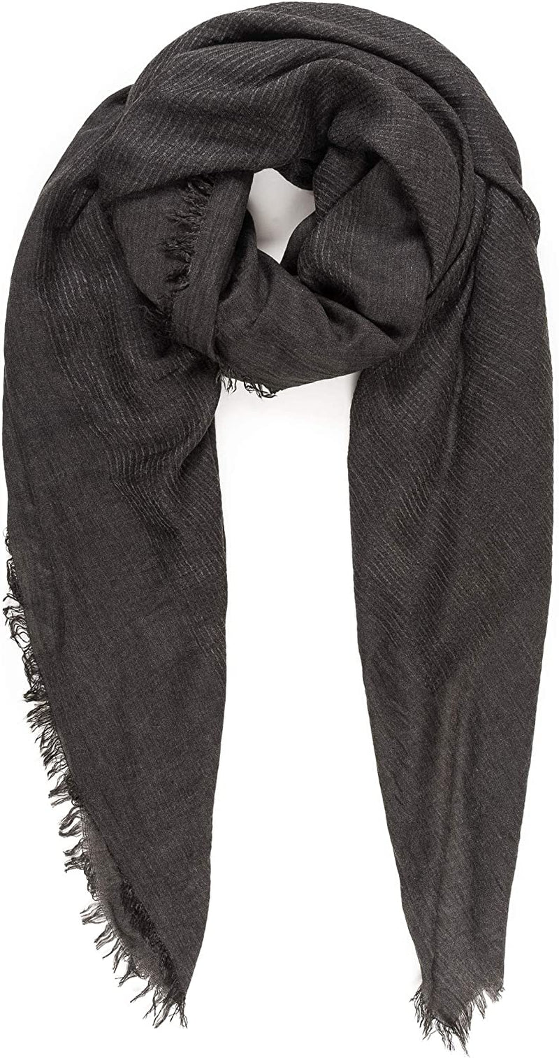 Scarfs for Women Fashion Lightweight Solid Colors Wrap Shawl for Fall Winter Apparel & Accessories > Clothing Accessories > Scarves & Shawls MIMOSITO Waffle Textured, Dark Gray  
