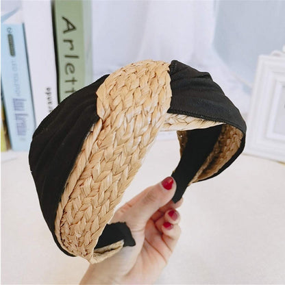 Headbands for Women Straw Knotted Headbands,Bohemian Summer Wide Headbands for Women Headwear Styling Tools Accessories,Style 1 Apparel & Accessories > Clothing Accessories > Headwear MHDGG Style 4  