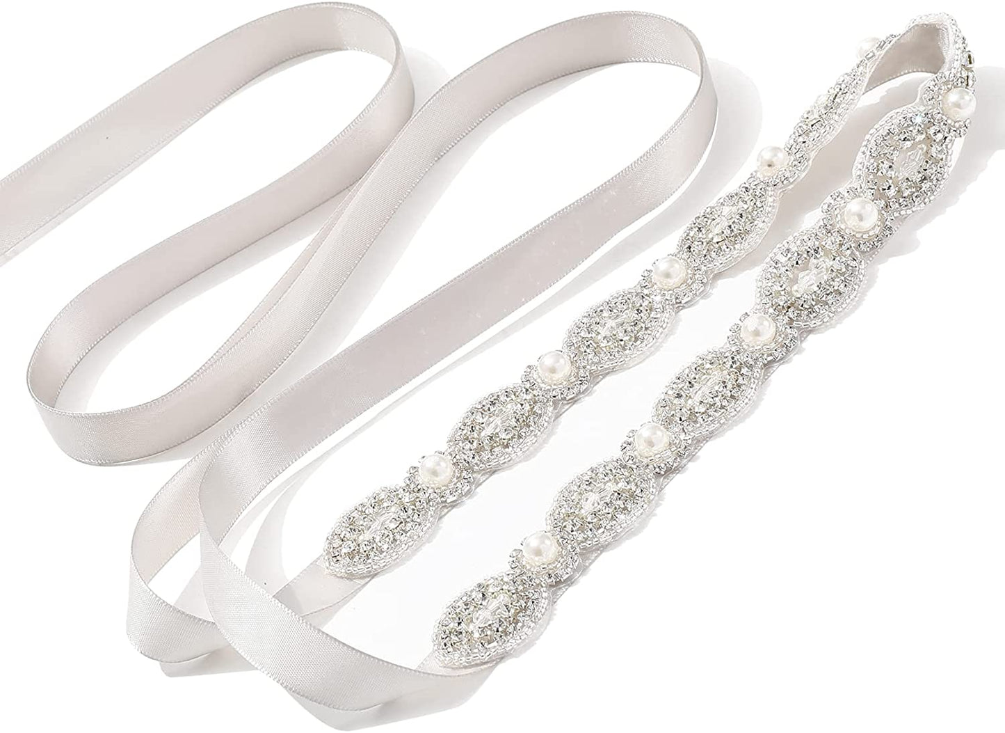 AWAYTR Bridal Rhinestone Wedding Belt - Silver Rhinestone Belts for Women Formal Evening Dress Apparel & Accessories > Clothing Accessories > Belts AWAYTR Style 1-grey  