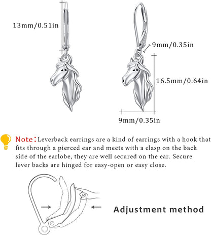 Horse Earrings 925 Sterling Silver Animal Horse Stud Earrings Horse Jewelry Gifts for Mother'S Day Women Girls Teens Horse Lovers Apparel & Accessories > Jewelry > Earrings Silikepa   